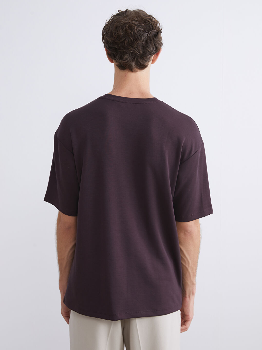 Mürdüm Bisiklet Yaka Erkek Tişört-3