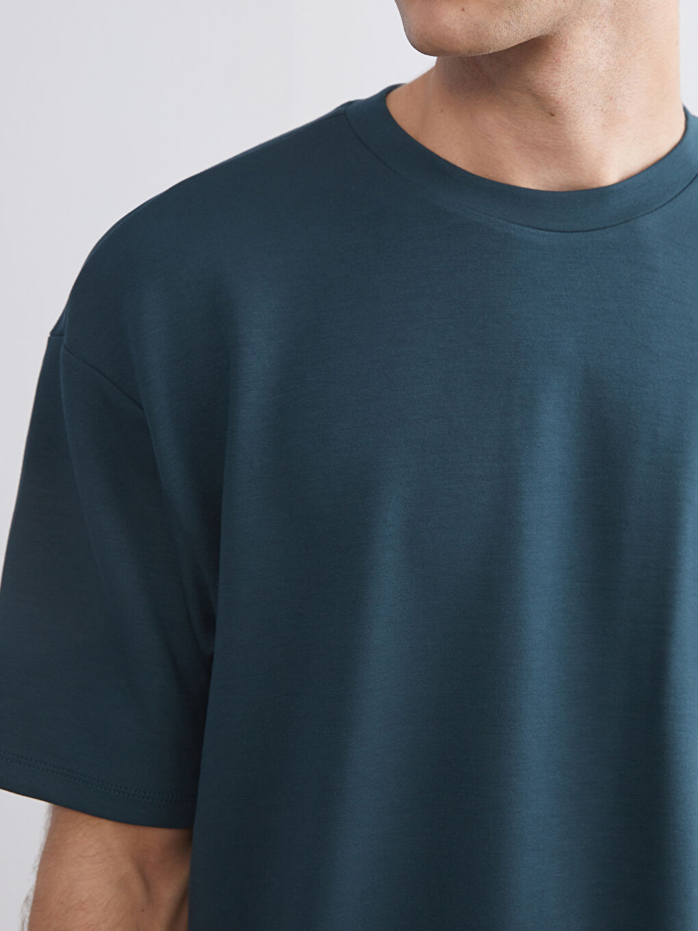 Yeşil Bisiklet Yaka Erkek Tişört-2