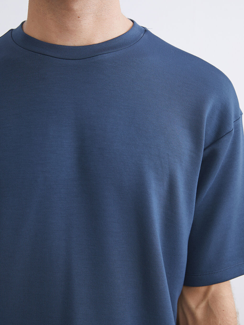 İndigo Bisiklet Yaka Erkek Tişört-2