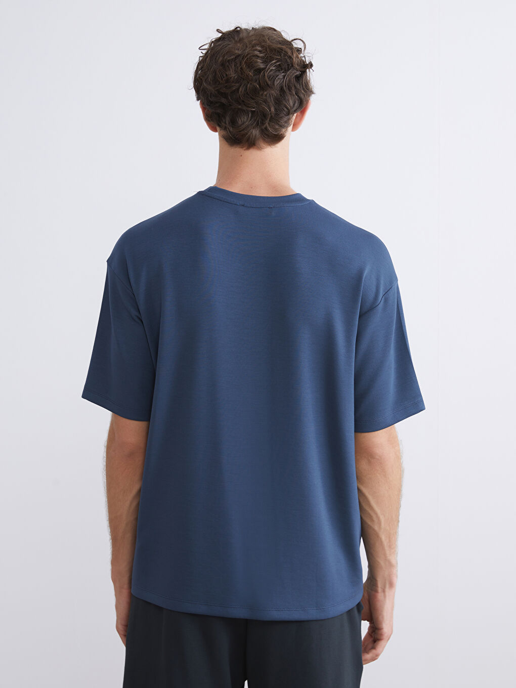 İndigo Bisiklet Yaka Erkek Tişört-3