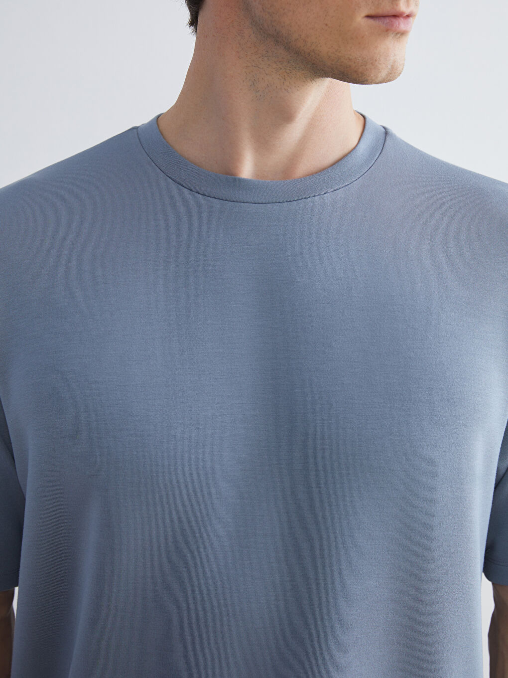 İndigo Bisiklet Yaka Erkek Tişört-2