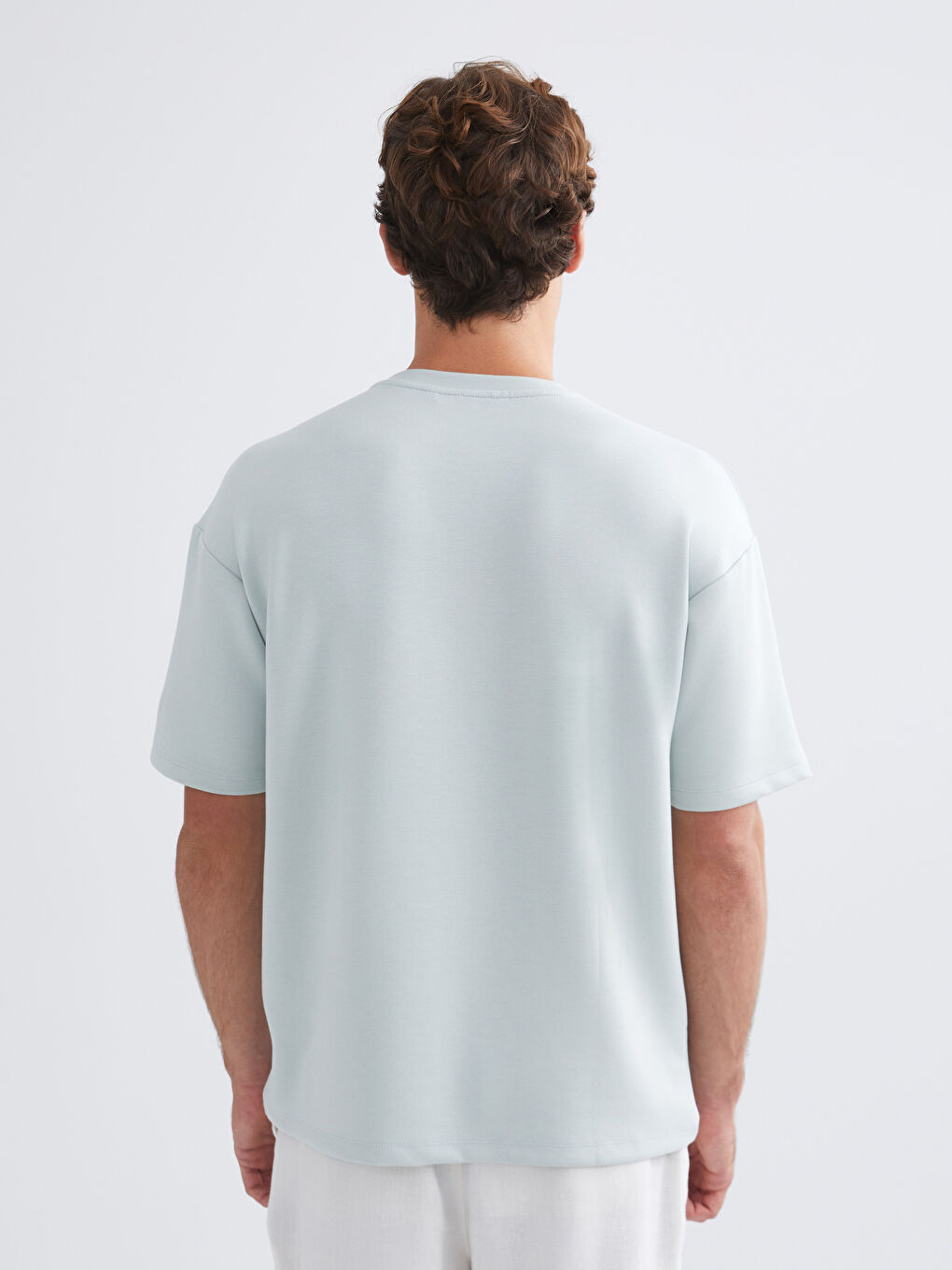 Yeşil Bisiklet Yaka Erkek Tişört-3