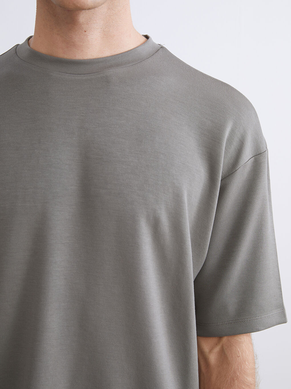 Haki Bisiklet Yaka Erkek Tişört-2