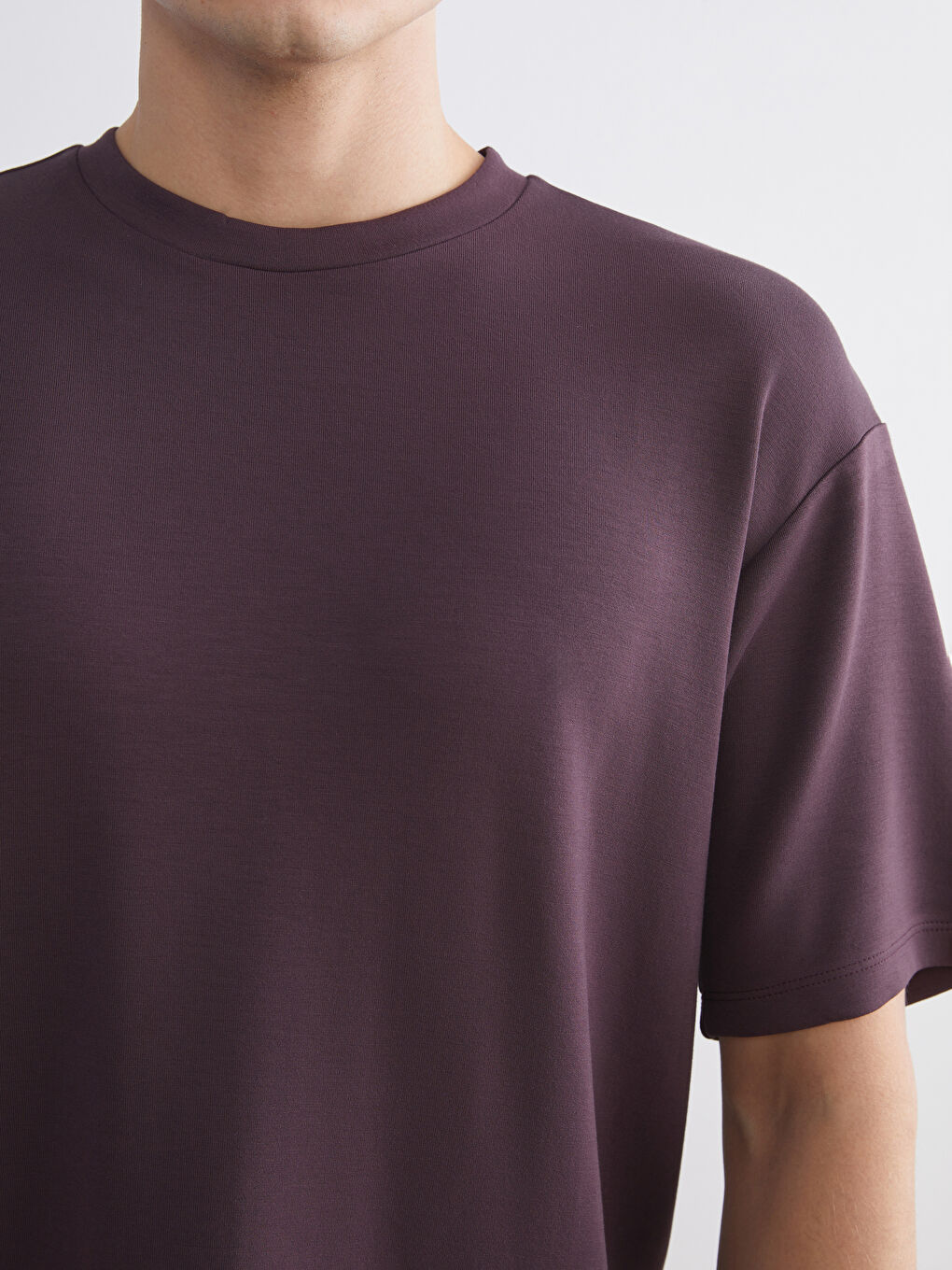 Mürdüm Bisiklet Yaka Erkek Tişört-2