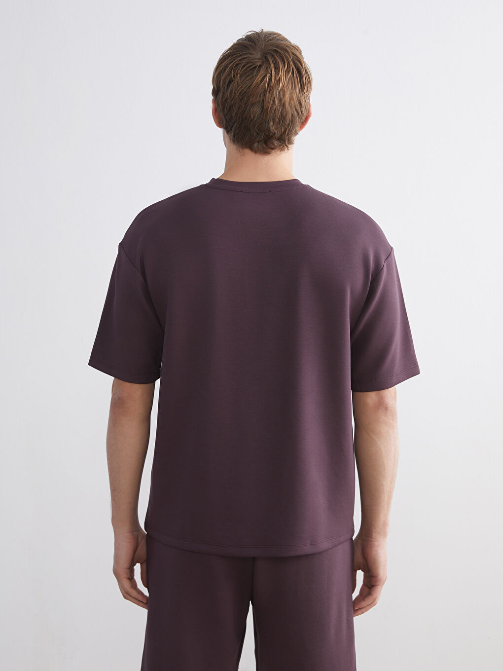 Mürdüm Bisiklet Yaka Erkek Tişört-3