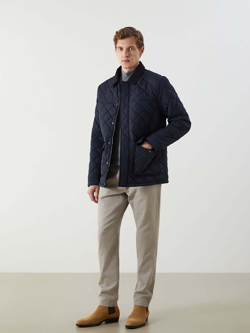 Standard Fit Collared Neck Men's Puffer Coat-1