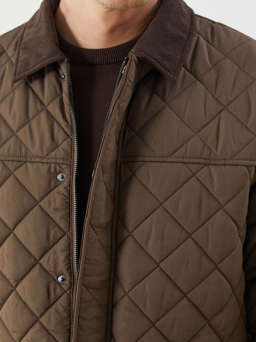 Standard Fit Collared Neck Men's Puffer Coat-3