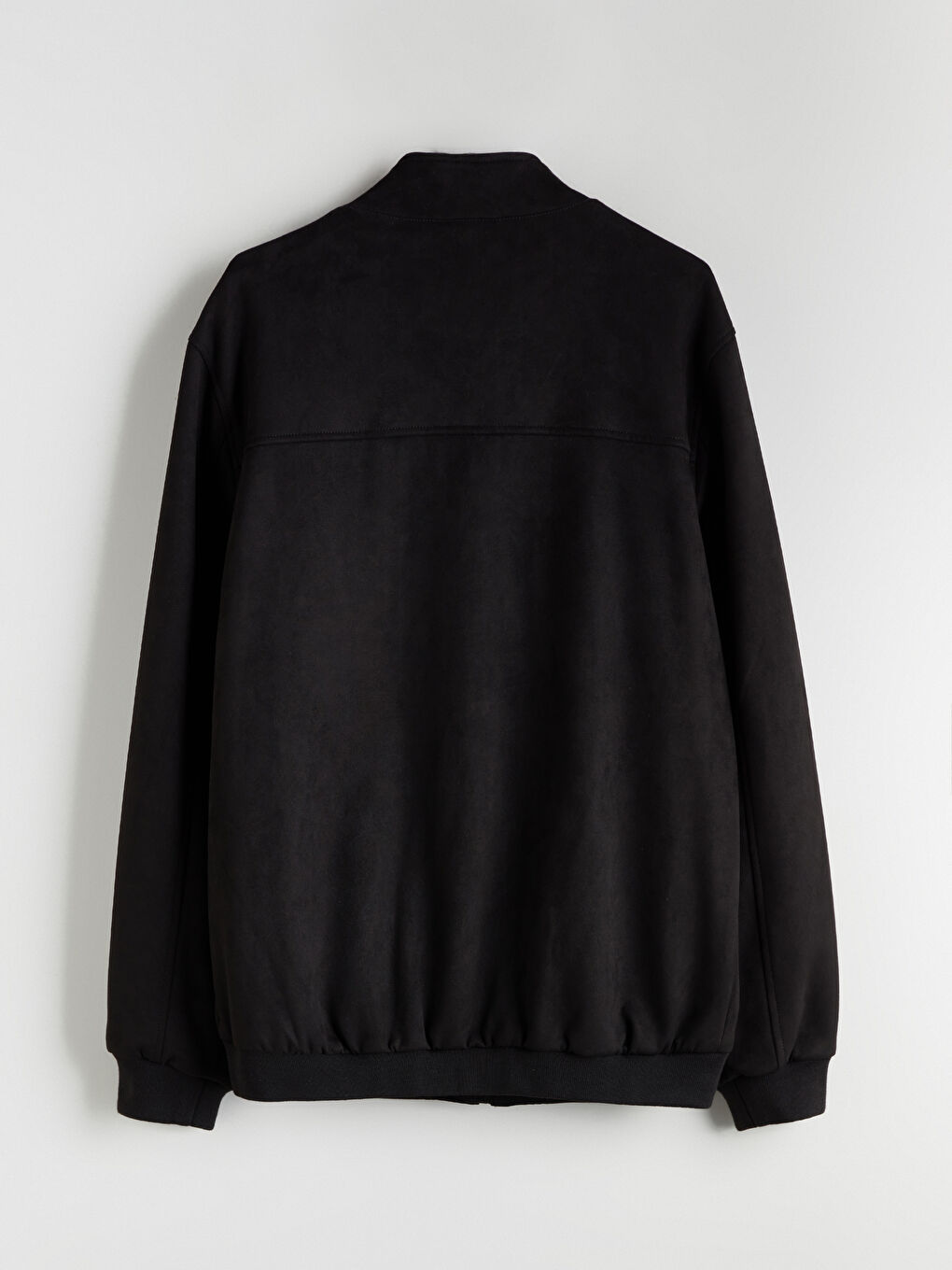 Siyah Standart Kalıp Dik Yaka Süet Erkek Mont-7