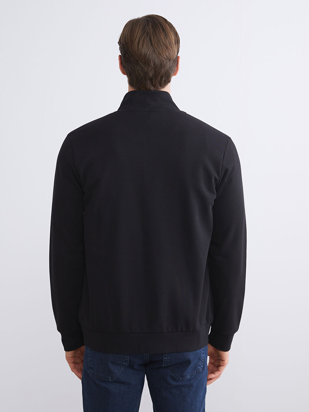 Funnel Neck Long Sleeve Men's Zip-Up Sweatshirt-7