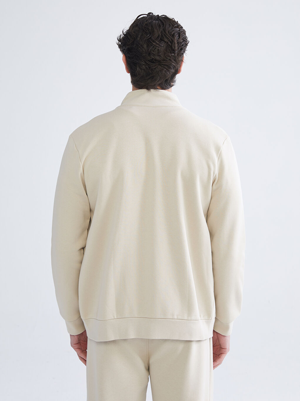 Funnel Neck Long Sleeve Men's Zip-Up Sweatshirt-7