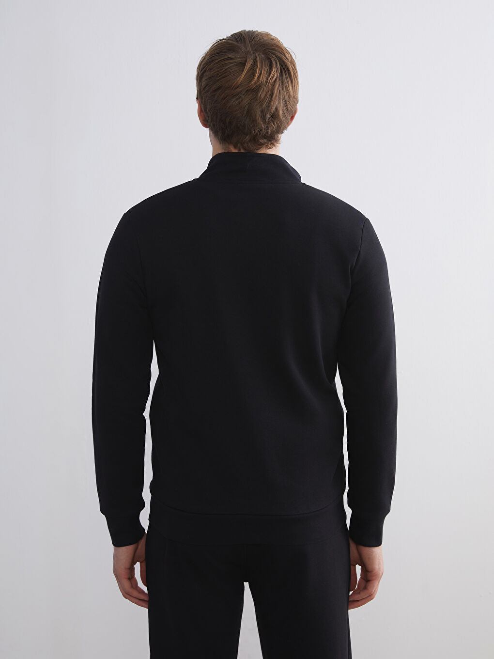 Funnel Neck Long Sleeve Men's Zip-Up Sweatshirt-6