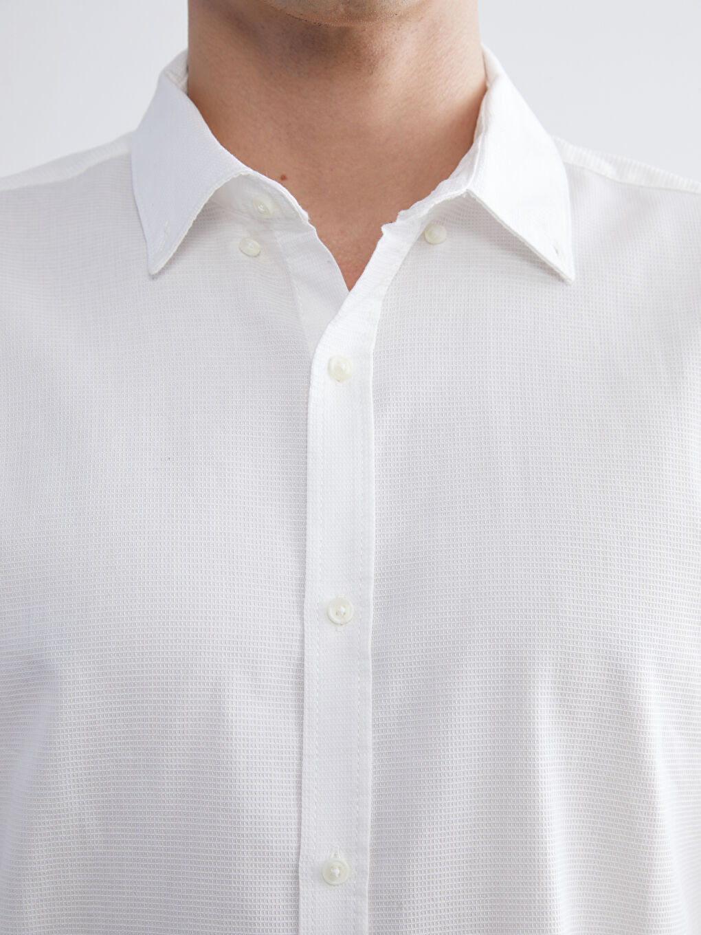 LCW Vision Slim Fit Long Sleeve Dobby Men's Shirt -W54500Z8-R9J