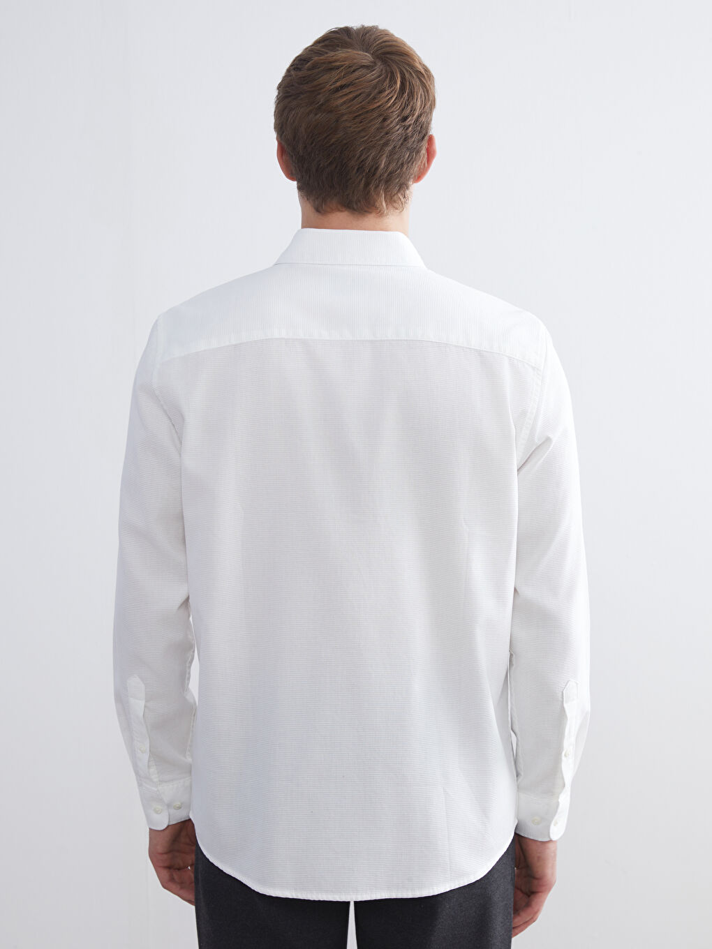 LCW Vision Slim Fit Long Sleeve Dobby Men's Shirt -W54500Z8-R9J