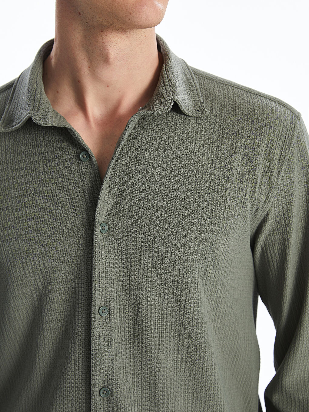 LCW Vision Regular Fit Long Sleeve Men's Shirt -W54503Z8-QR5