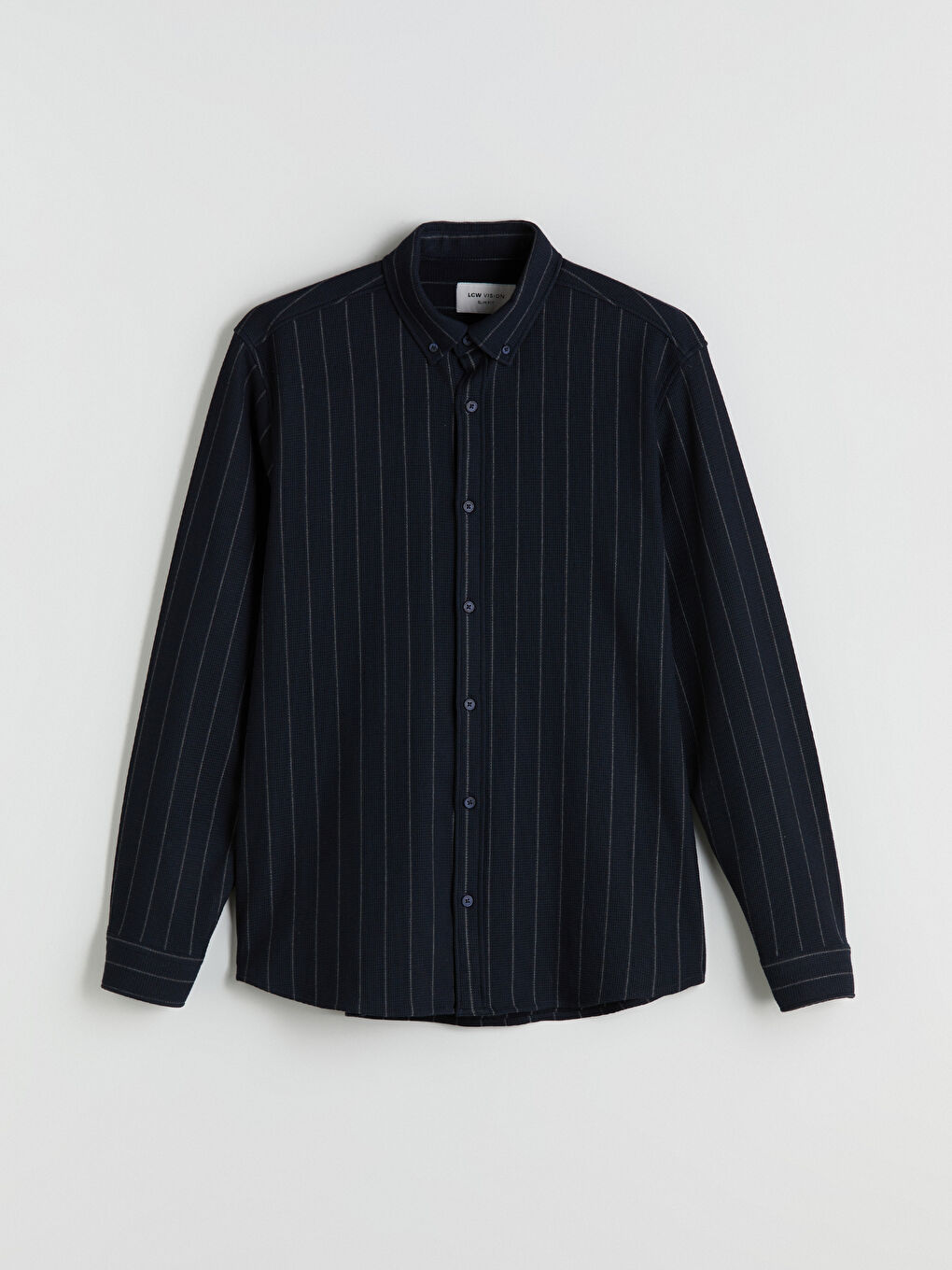 LCW Vision Slim Fit Long Sleeve Striped Men's Shirt -W54506Z8-LGS