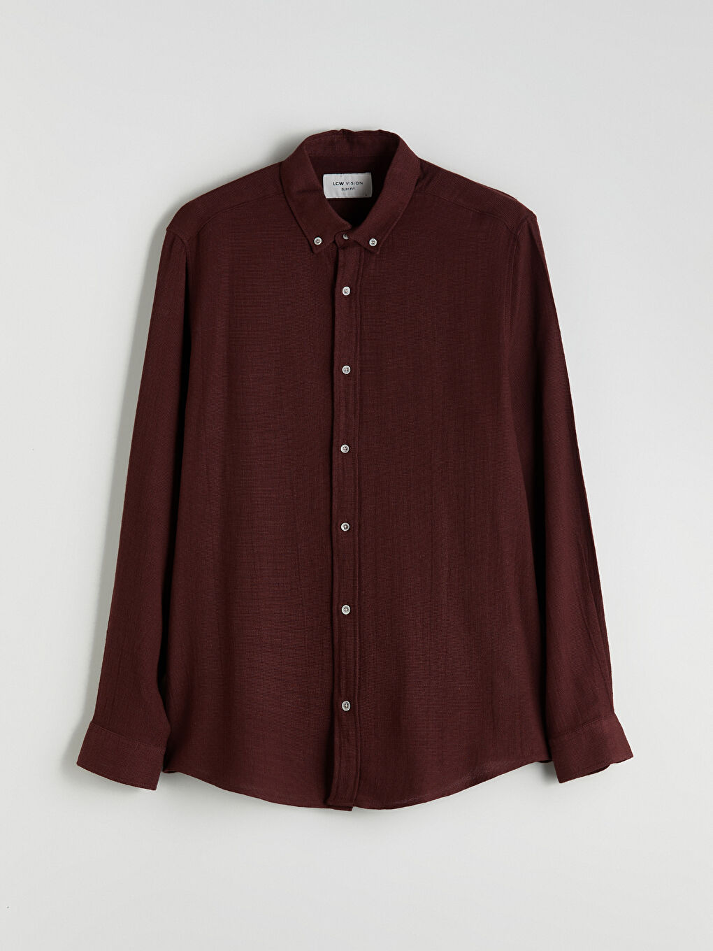 Slim Fit Long Sleeve Dobby Men's Shirt-8