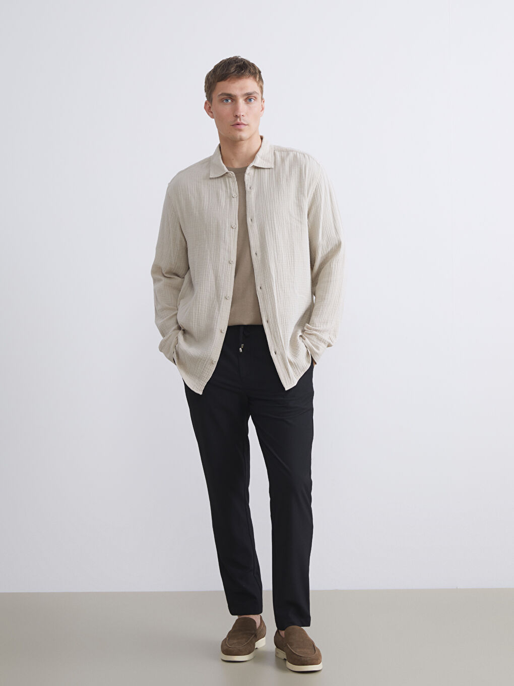 LCW Vision Relaxed Fit Long Sleeve Men's Shirt -W54508Z8-CV3