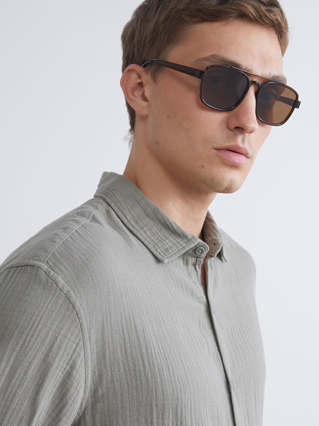 LCW Vision Relaxed Fit Long Sleeve Men's Shirt -W54508Z8-CW2