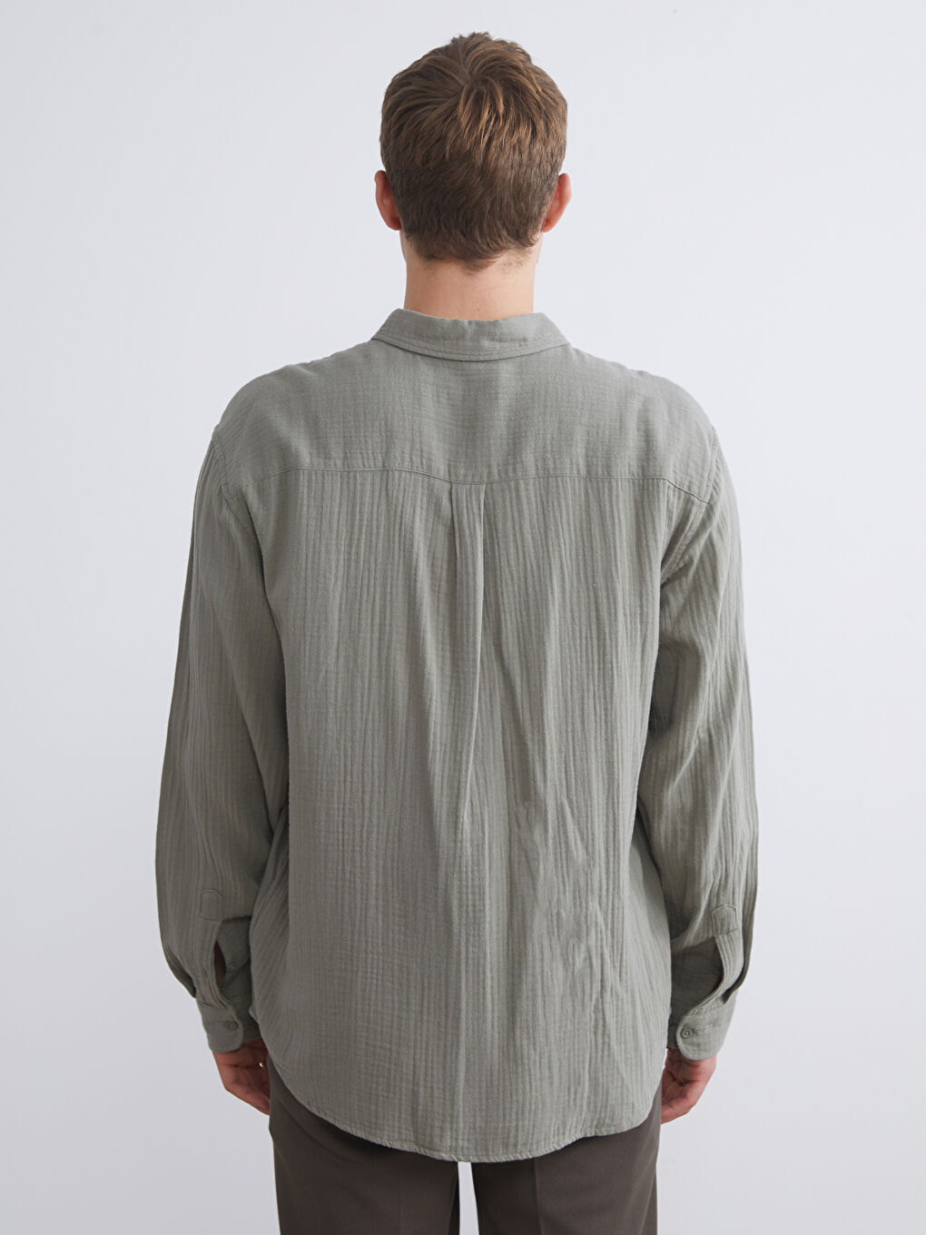 LCW Vision Relaxed Fit Long Sleeve Men's Shirt -W54508Z8-CW2
