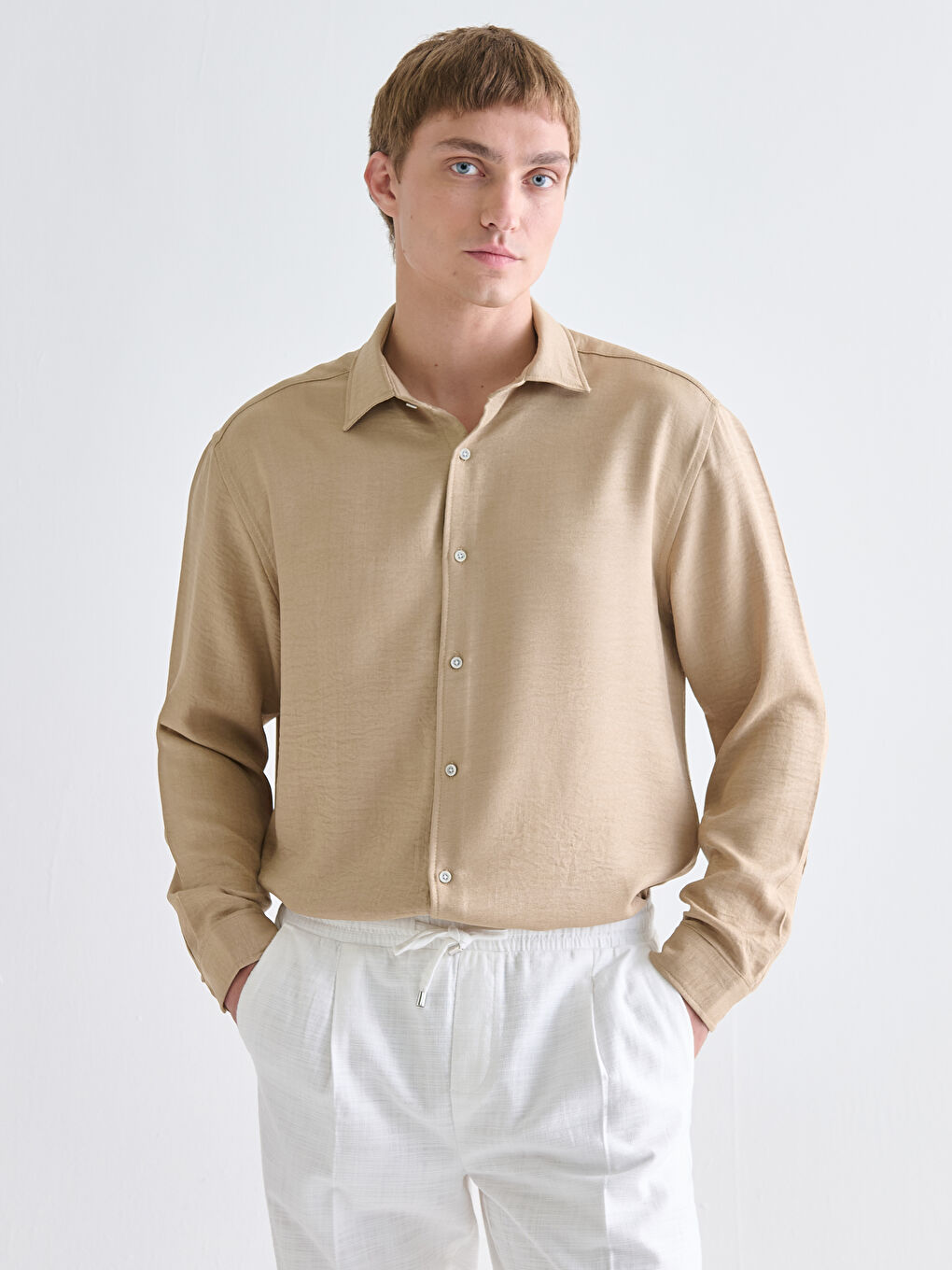 Regular Fit Long Sleeve Men's Shirt