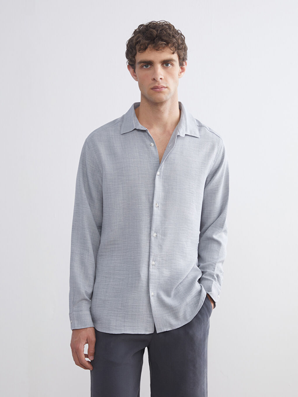 Regular Fit Long Sleeve Men's Shirt
