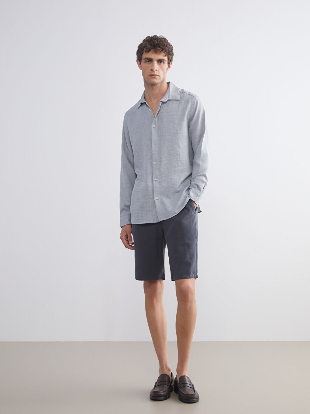 Regular Fit Long Sleeve Men's Shirt-1