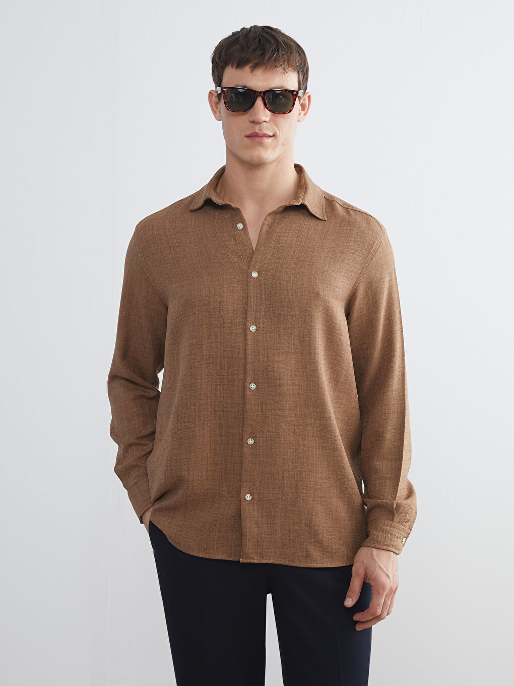 LCW Vision Regular Fit Long Sleeve Men's Shirt -W54512Z8-ZS7