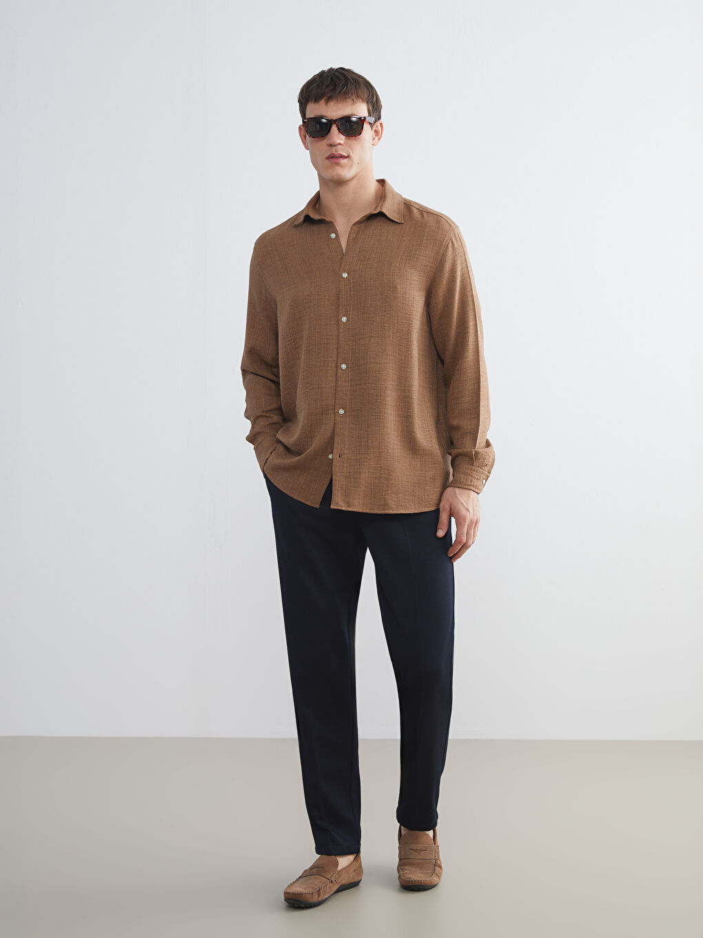 LCW Vision Regular Fit Long Sleeve Men's Shirt -W54512Z8-ZS7