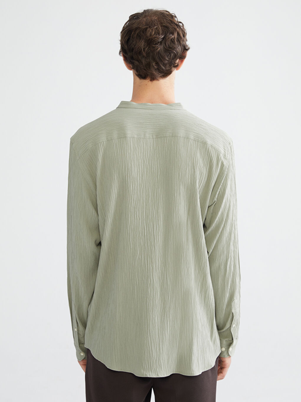 Regular Fit Long Sleeve Men's Textured Shirt-3