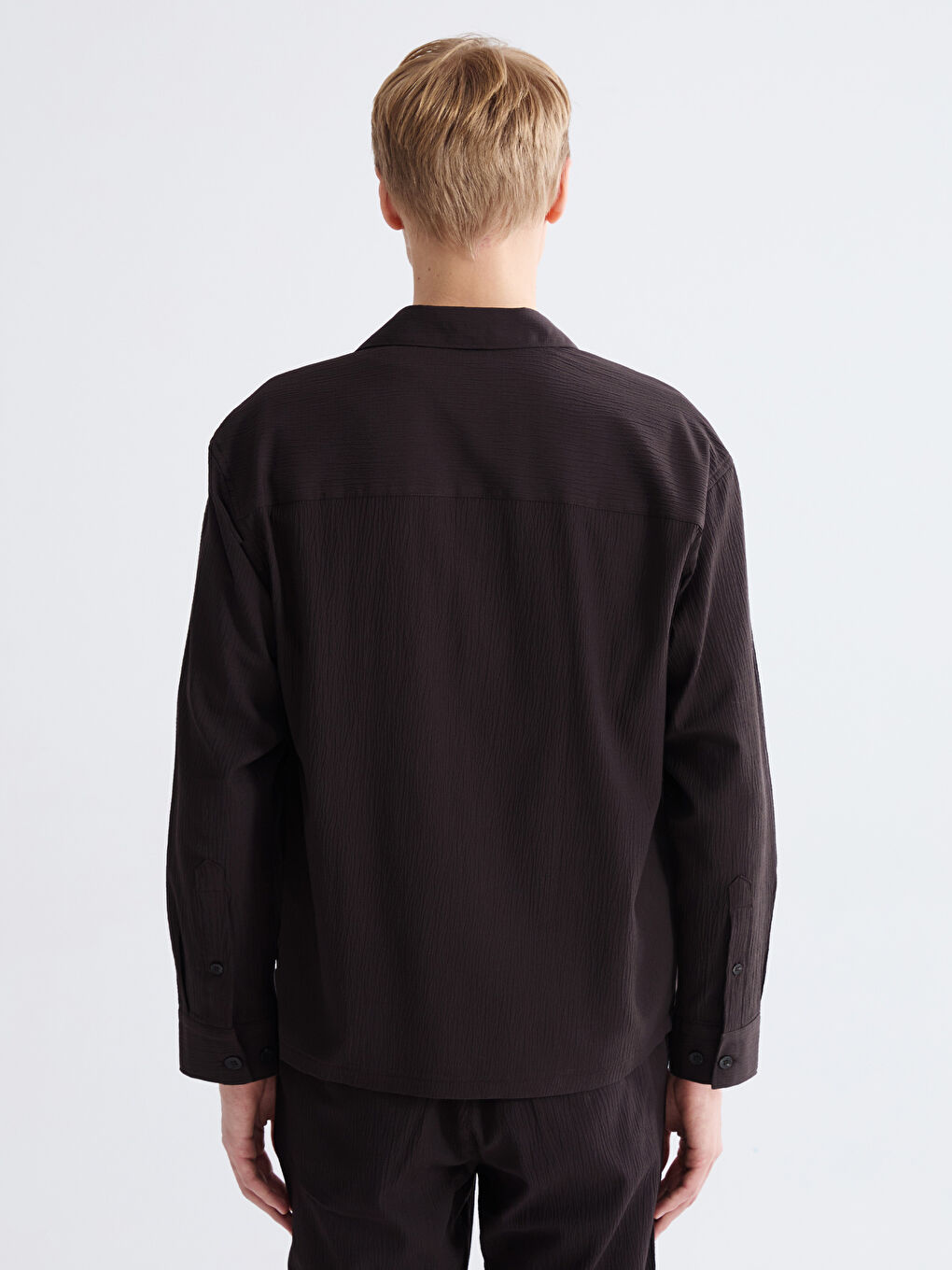 قميص رجالي كم طويل بقصة عادية-3