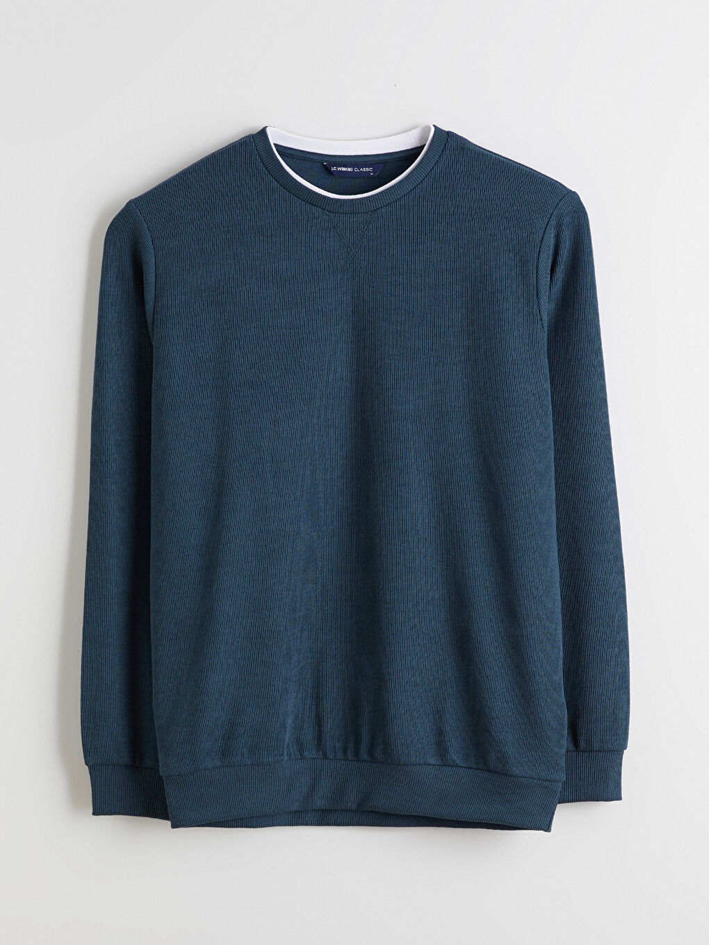 Petrol Bisiklet Yaka Uzun Kollu Erkek Sweatshirt-4