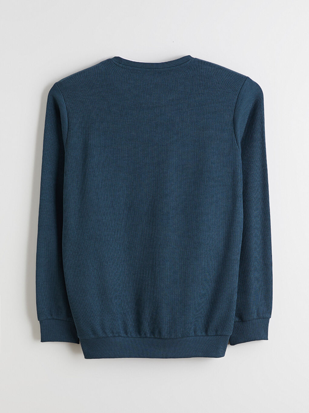 Petrol Bisiklet Yaka Uzun Kollu Erkek Sweatshirt-5