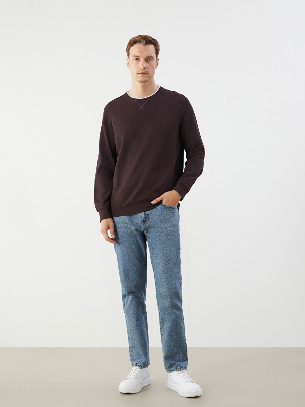 Crew Neck Long Sleeve Men's Sweatshirt-1