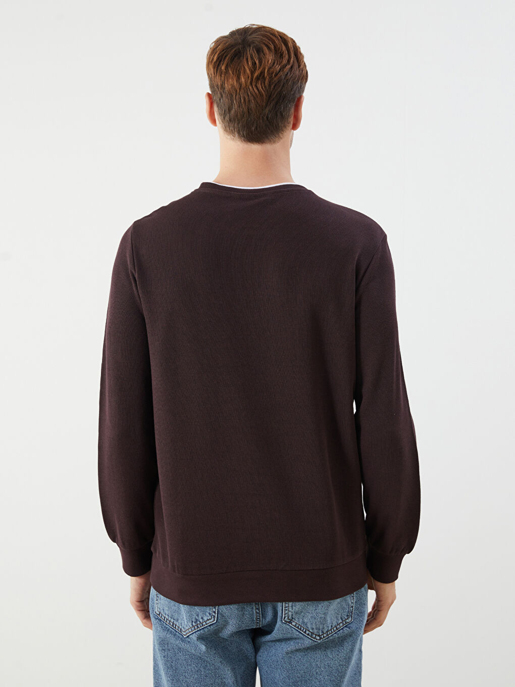 Crew Neck Long Sleeve Men's Sweatshirt-3