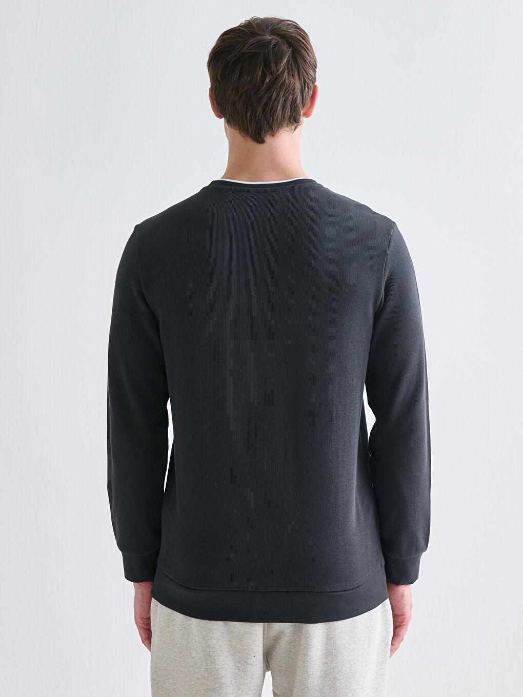 Crew Neck Long Sleeve Men's Sweatshirt-3