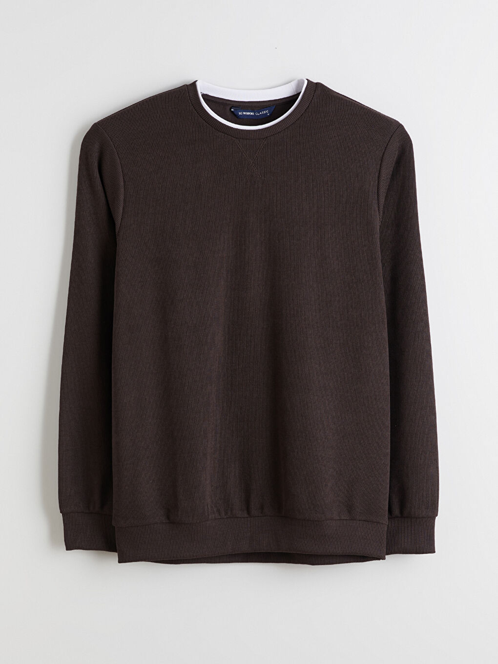 Kahverengi Bisiklet Yaka Uzun Kollu Erkek Sweatshirt-4