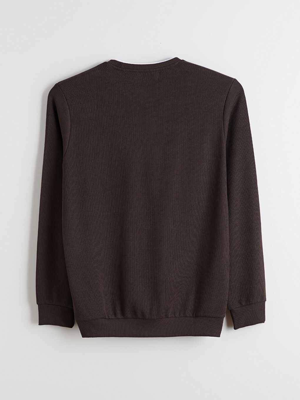 Kahverengi Bisiklet Yaka Uzun Kollu Erkek Sweatshirt-5