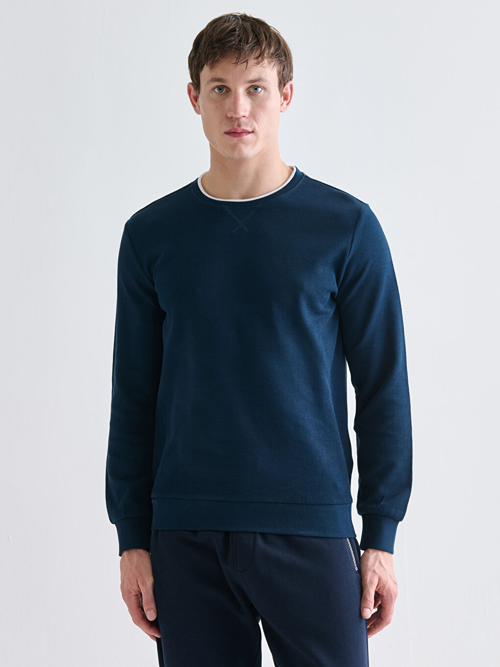 Crew Neck Long Sleeve Men's Sweatshirt-1