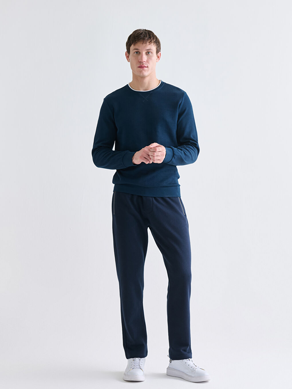 Crew Neck Long Sleeve Men's Sweatshirt-2