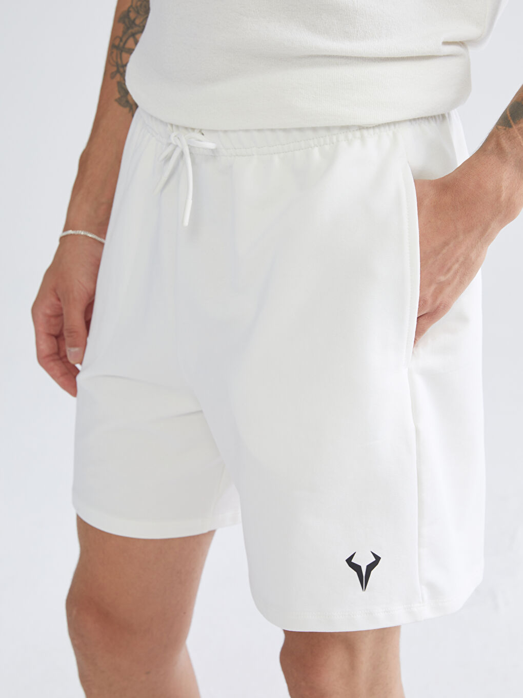 Ekru Rahat Kalıp Erkek Spor Şort-2