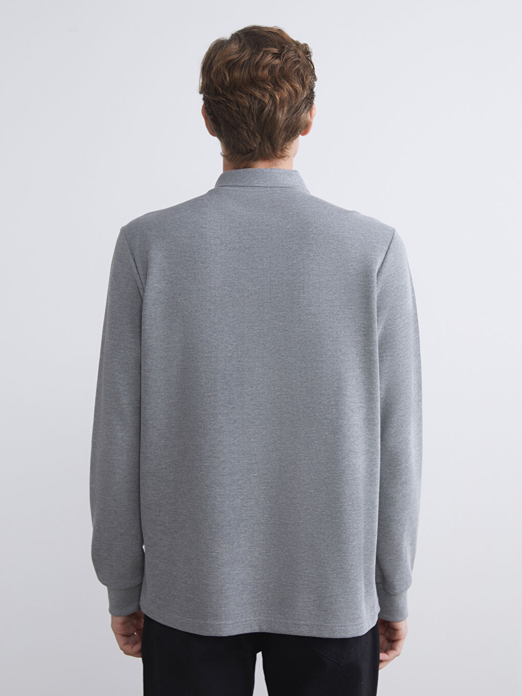 LCWAIKIKI Classic Polo Neck Long Sleeve Men's Sweatshirt -W54532Z8-F2T