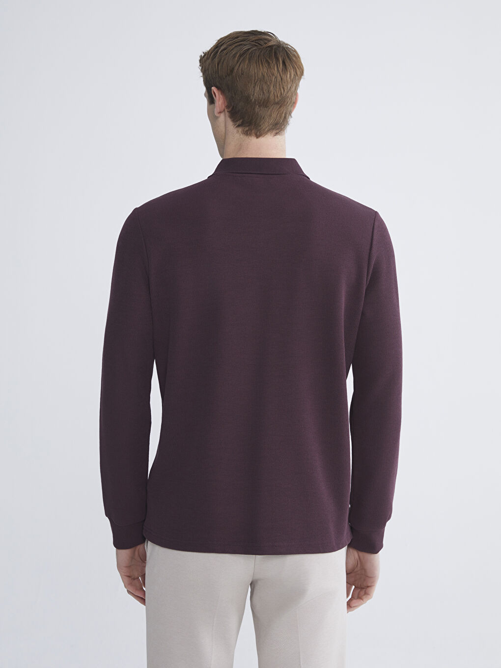 Mürdüm Polo Yaka Uzun Kollu Erkek Sweatshirt-3