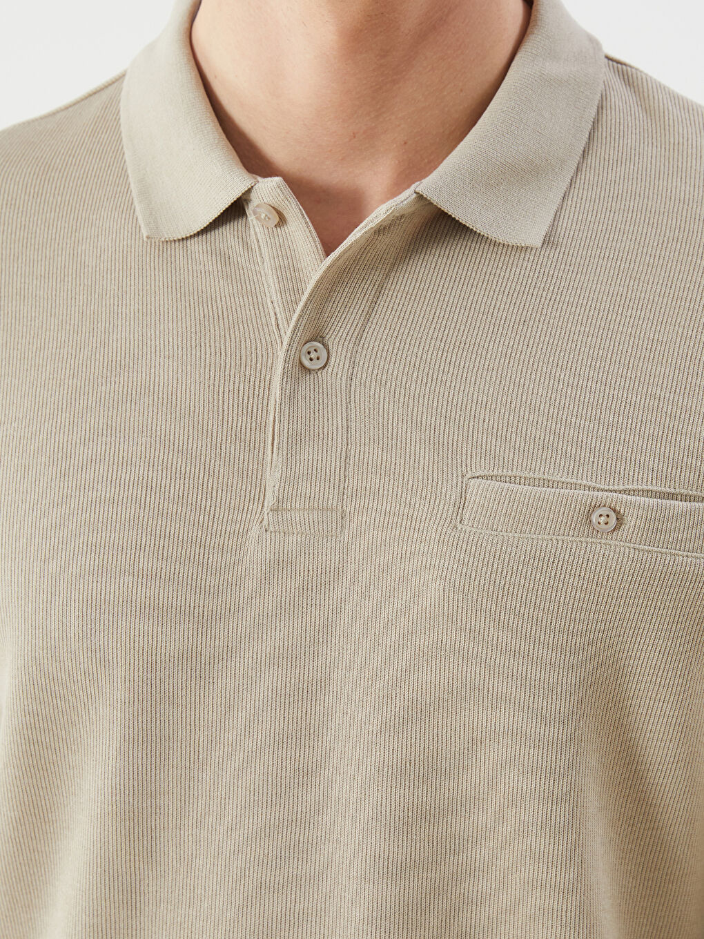 LCWAIKIKI Classic Polo Neck Long Sleeve Men's Sweatshirt -W54532Z8-DHA