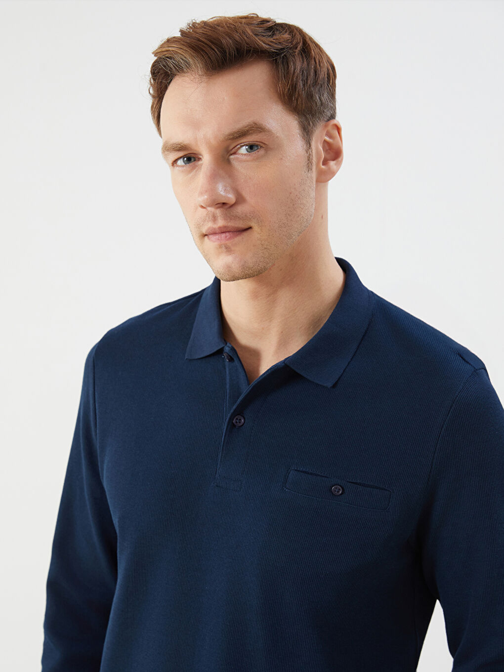 LCWAIKIKI Classic Polo Neck Long Sleeve Men's Sweatshirt -W54532Z8-DWP