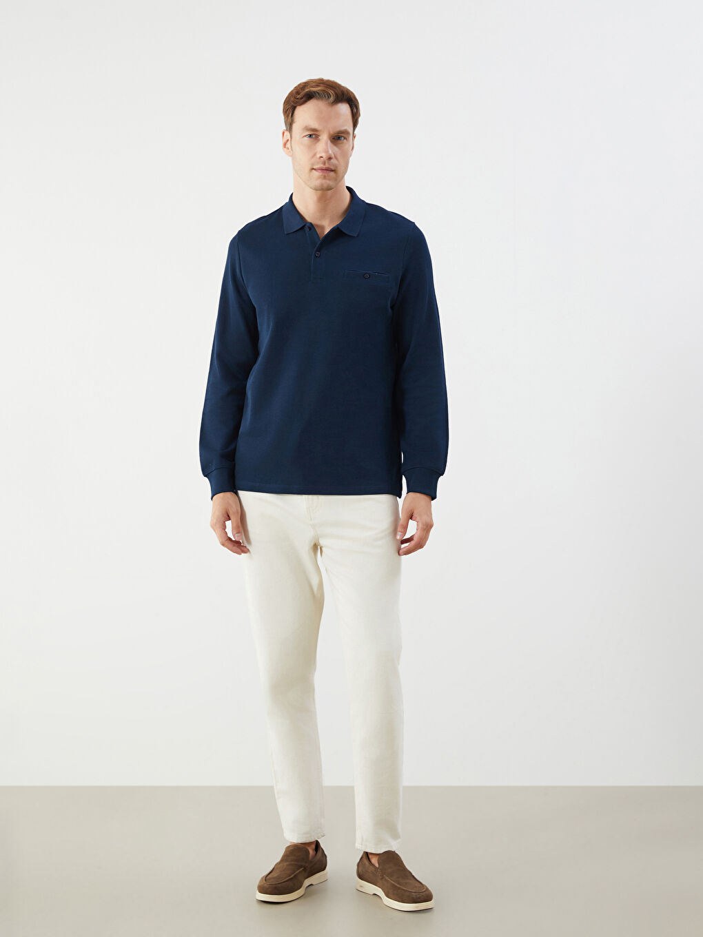 LCWAIKIKI Classic Polo Neck Long Sleeve Men's Sweatshirt -W54532Z8-DWP