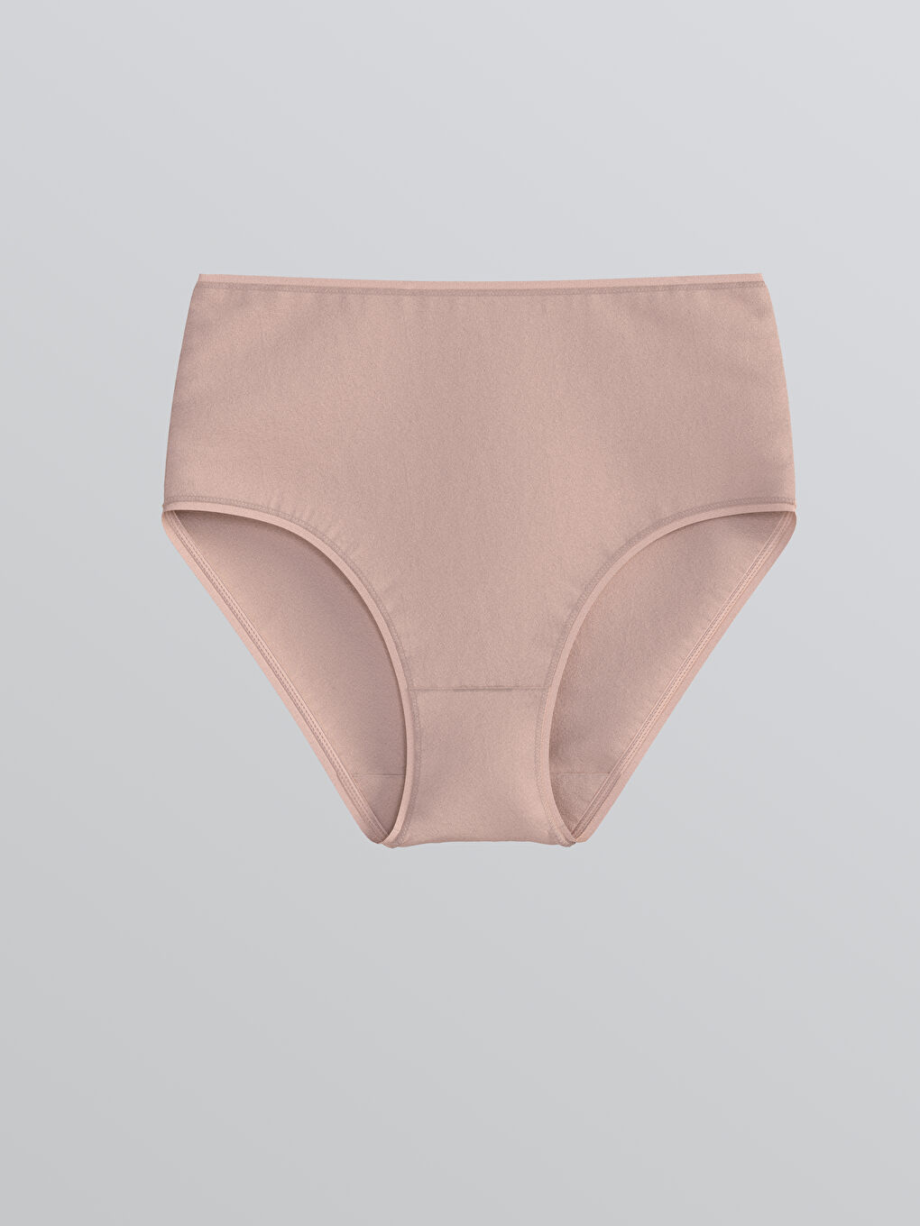 Bej Yüksek Bel Düz Klasik Külot