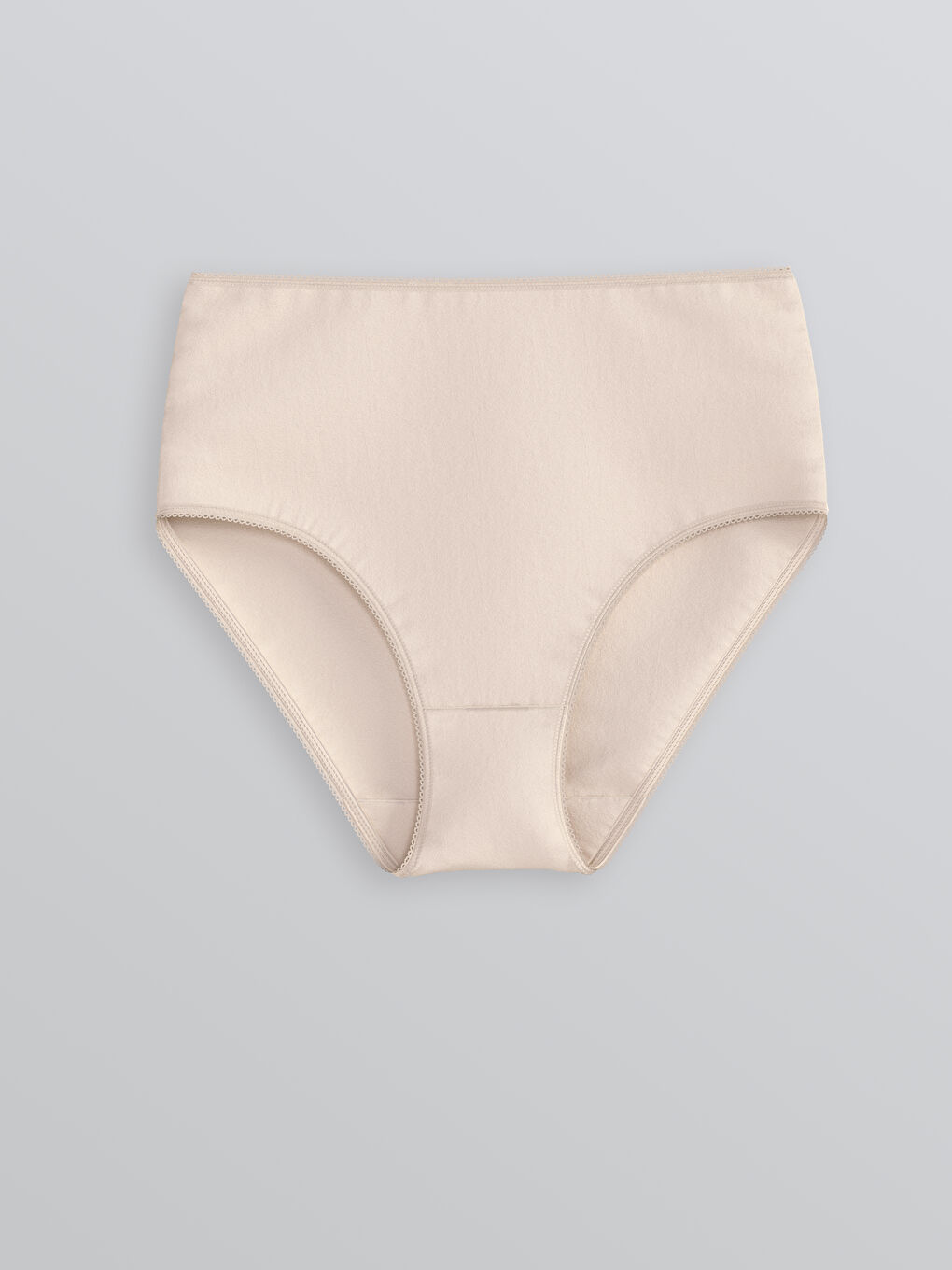 Bej Yüksek Bel Düz Klasik Külot