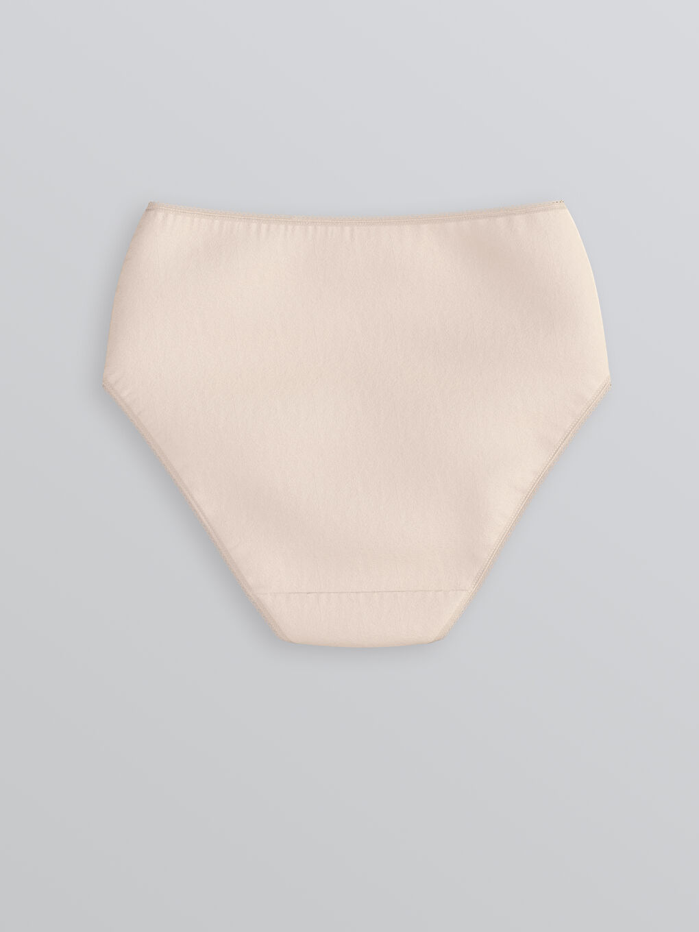 Bej Yüksek Bel Düz Klasik Külot-1