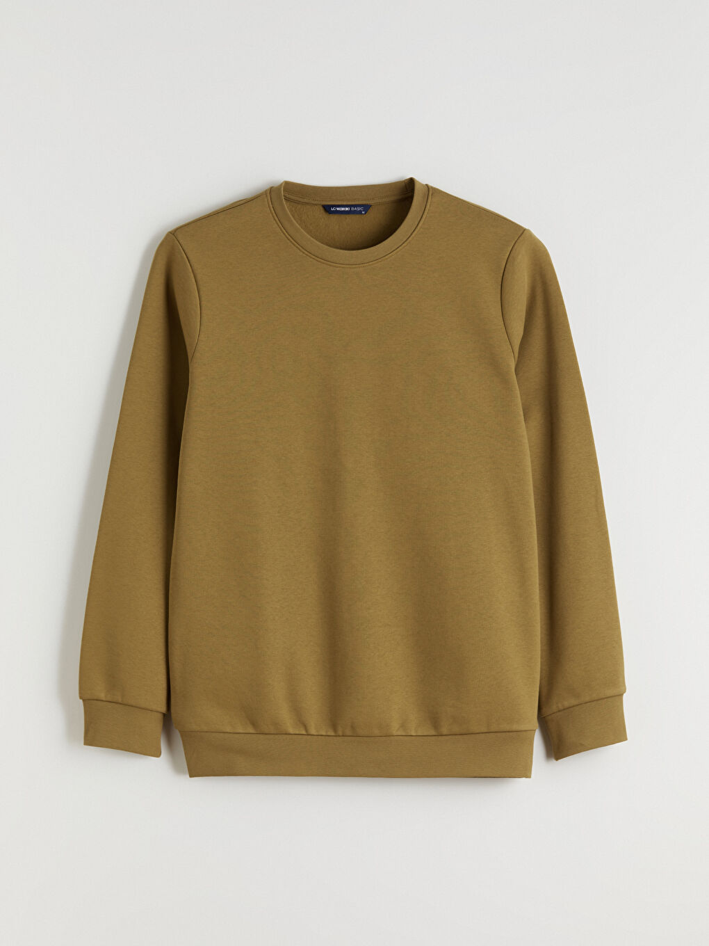 Kahverengi Bisiklet Yaka Erkek Kalın Sweatshirt-3