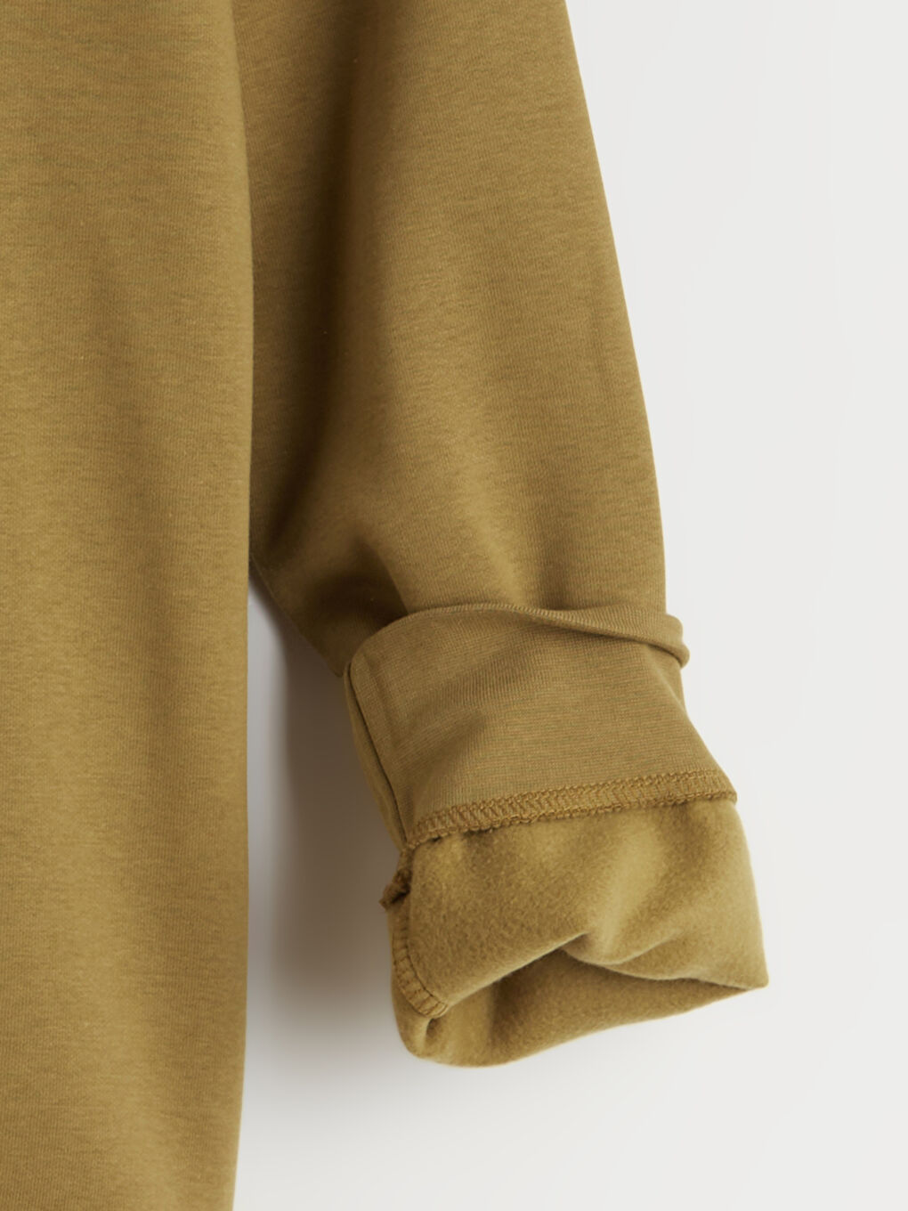 Kahverengi Bisiklet Yaka Erkek Kalın Sweatshirt-4